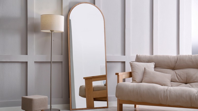 Large leaning mirror