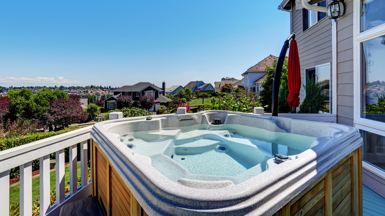 luxury house with hot tub