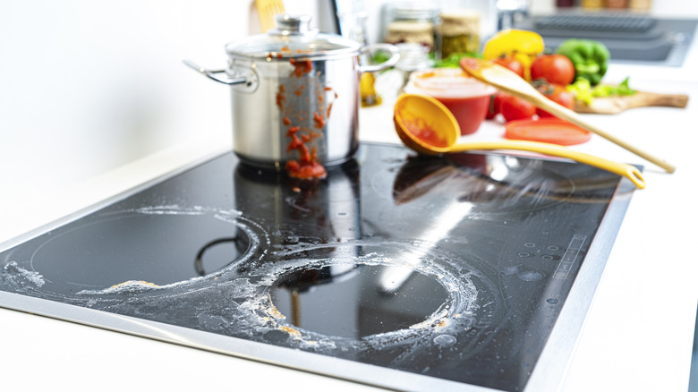 dirty glass stovetop
