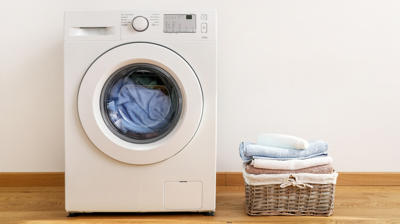 washing machine with towels