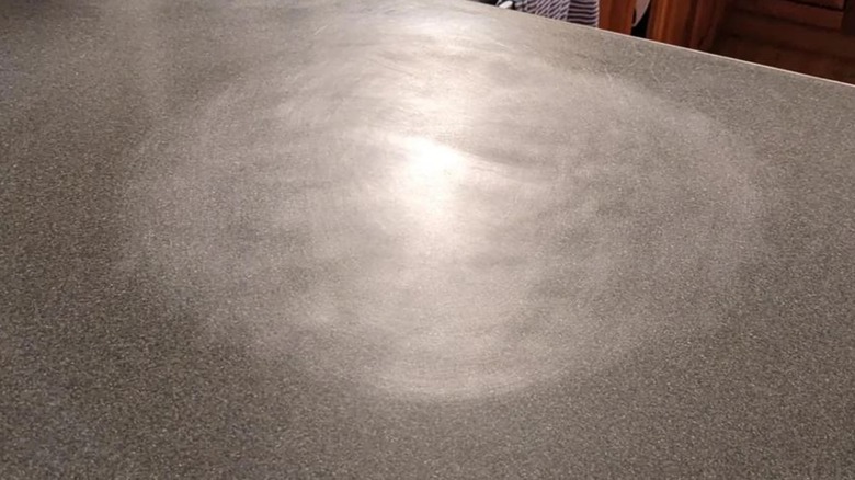 visible burn mark on Corian countertop