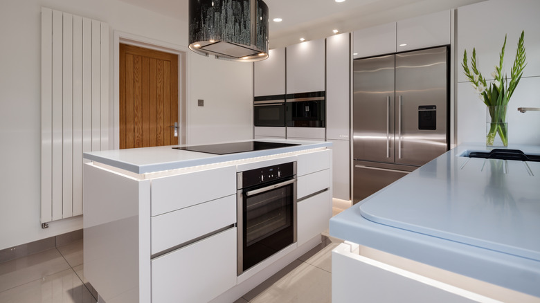 Kitchen with Corian countertops