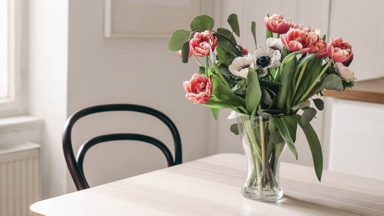 flowers in vase on table