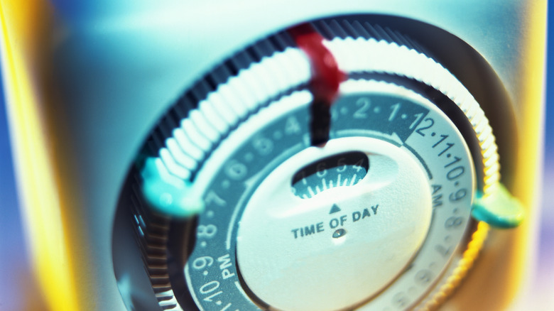 Close up of light timer