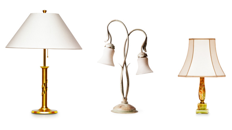 three different lamps