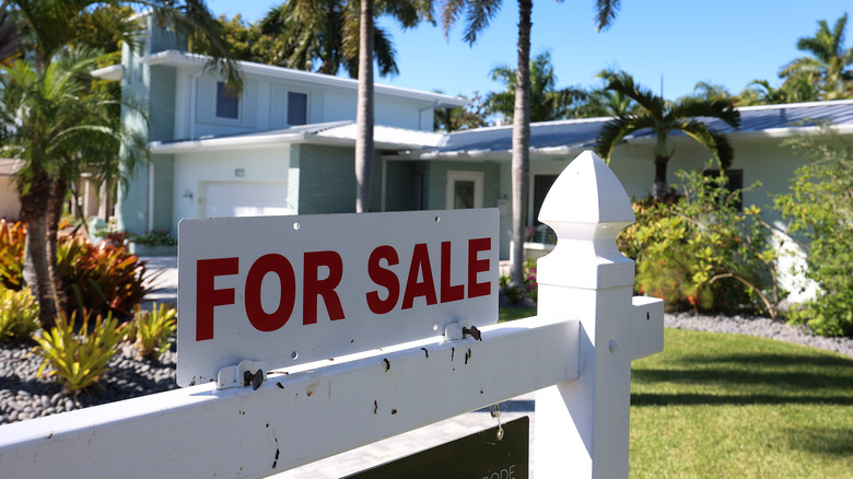 For sale sign on home