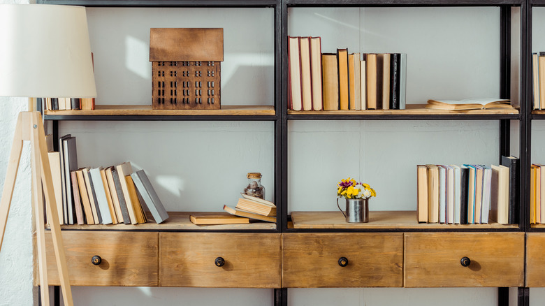 books displayed on shelves