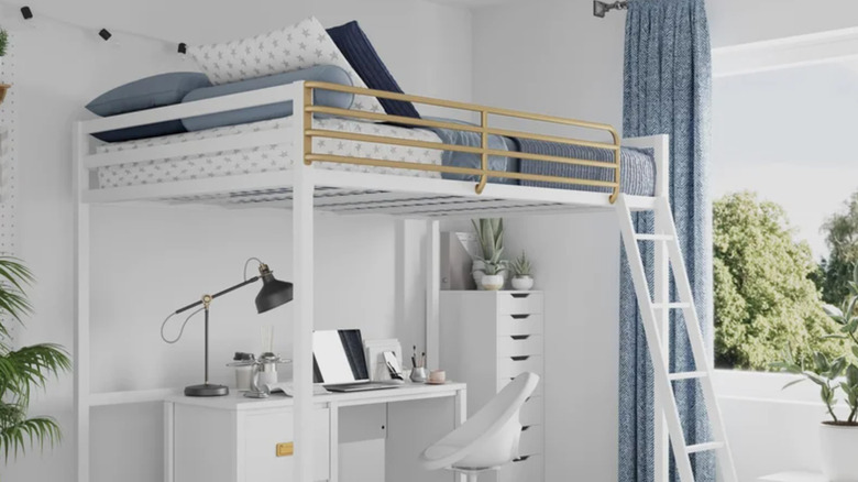 loft bed in bedroom