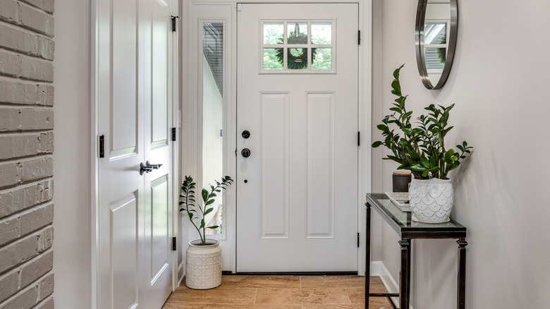 Entryway of a house with a table