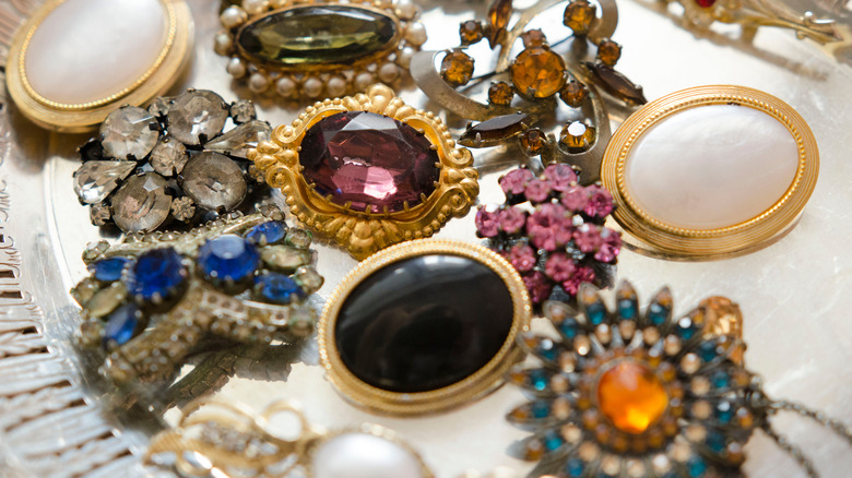 Antique brooch collection 