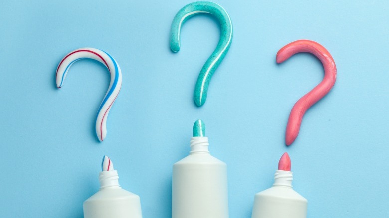 Three different toothpastes 