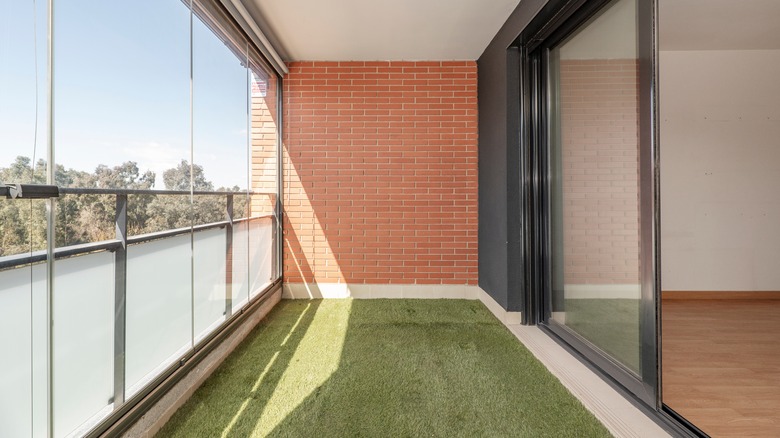 artificial grass on a porch