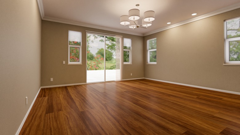 empty room with laminate flooring