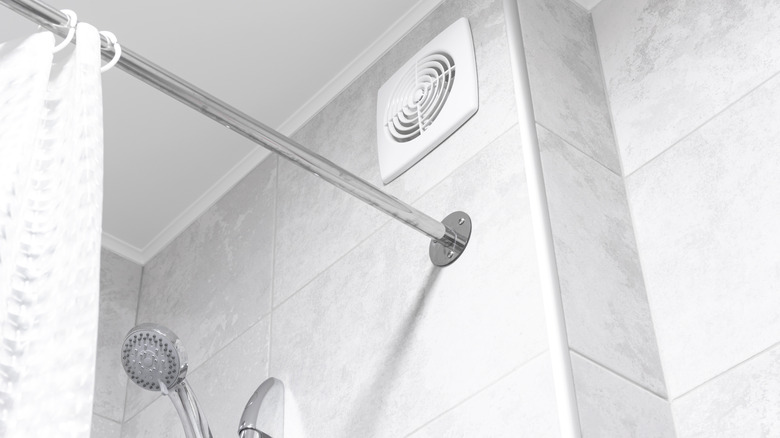 ventilation fan in the bathroom