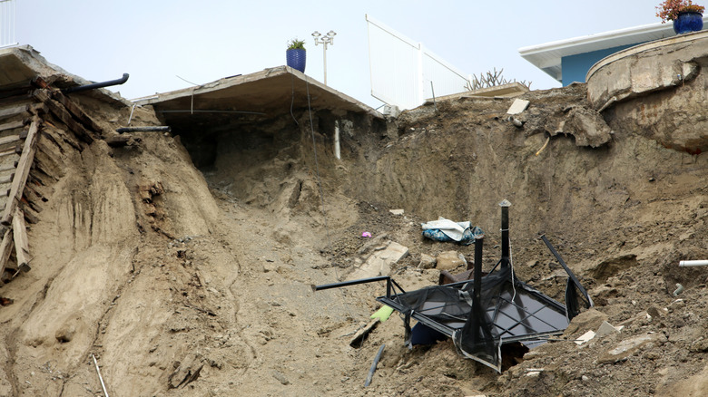 Mudslide beneath home
