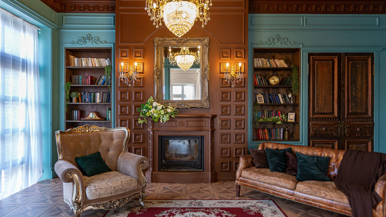 Living room with paneling and milwork