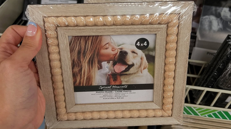 A Dollar Tree beaded frame
