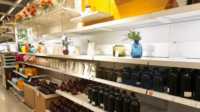 Vases on display at IKEA.