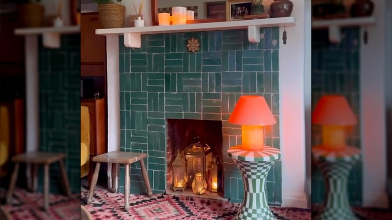 DIY lamp from thrifted glassware