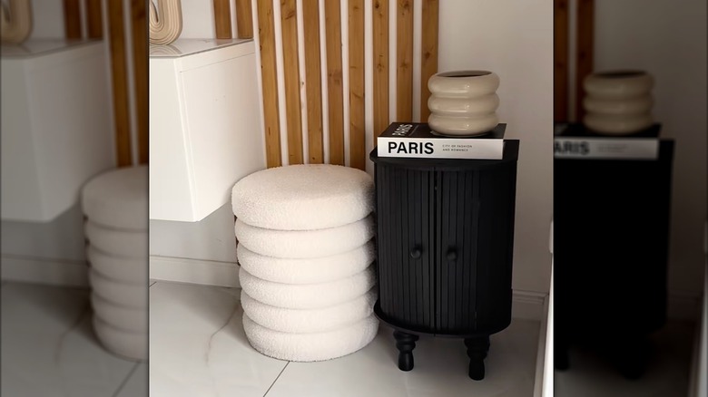 Two IKEA MAGASIN bread bins turned into a cute accent table.