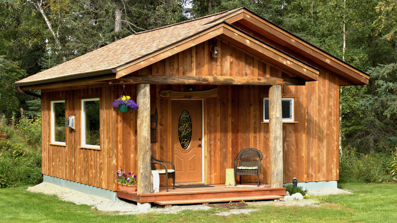 Small wooden house shed 