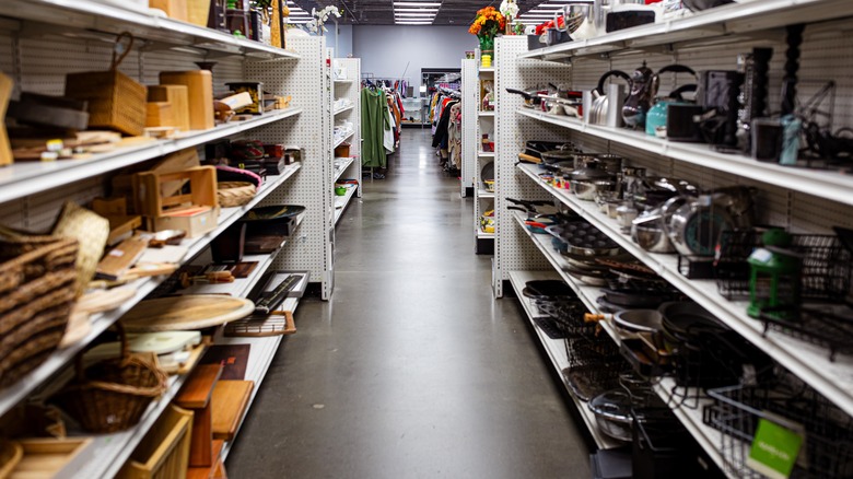 thrift store homewares aisle