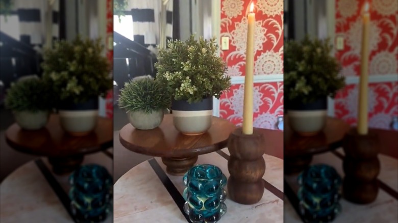 Wooden candle holder