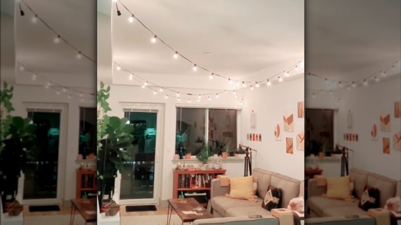 overhead string lights
