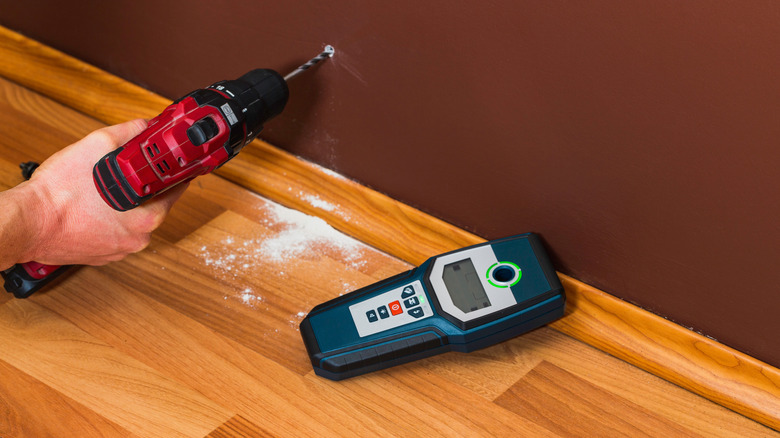 Stud finder and drill