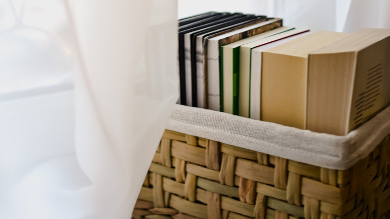 basket with books