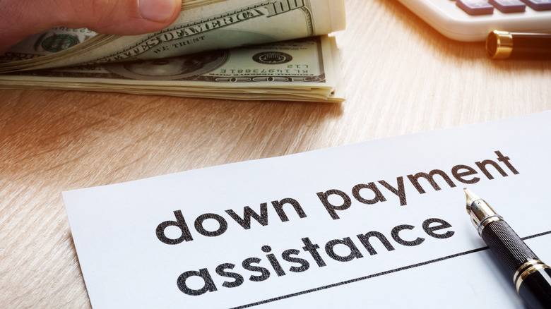 Down payment assistance sign 