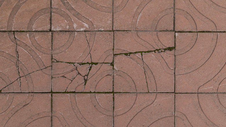 An image of red broken tile