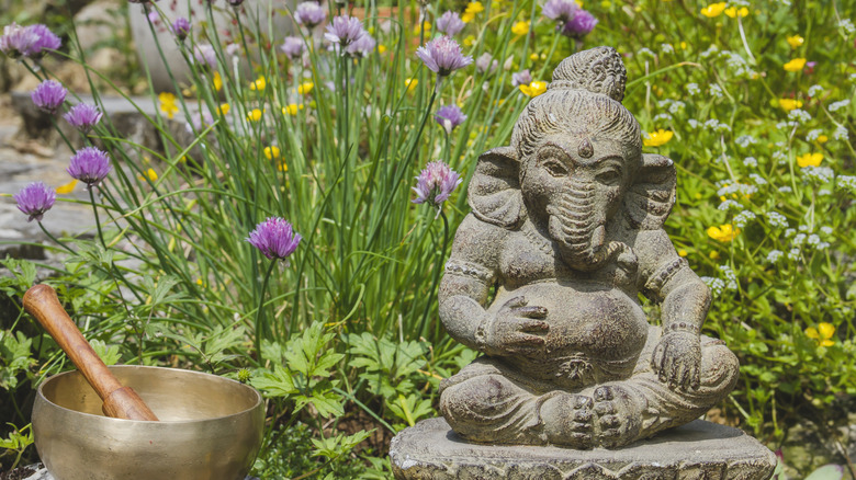 Statue of Ganesh in garden