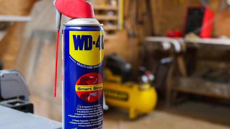 WD-40 can in garage space