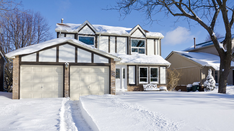 house in snow