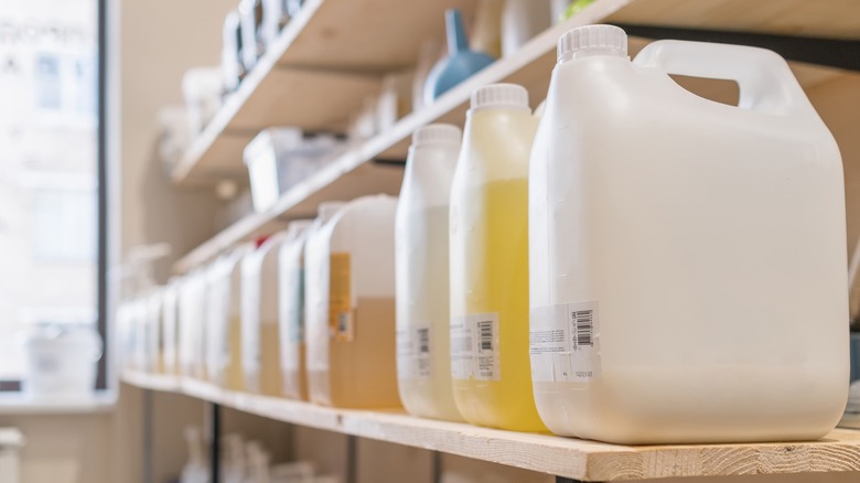 Organic laundry detergent on shelf