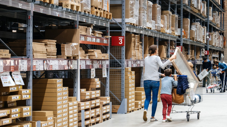 families shopping in IKEA