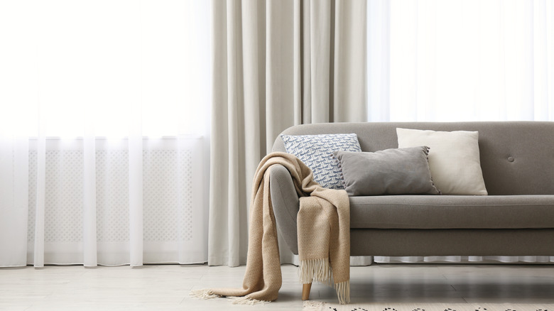 beige curtains
