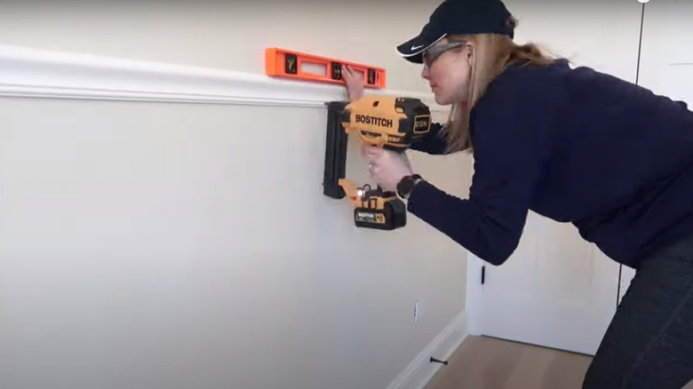 attaching chair rail to wall