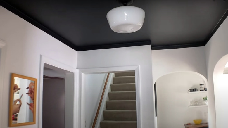 black hallway ceiling