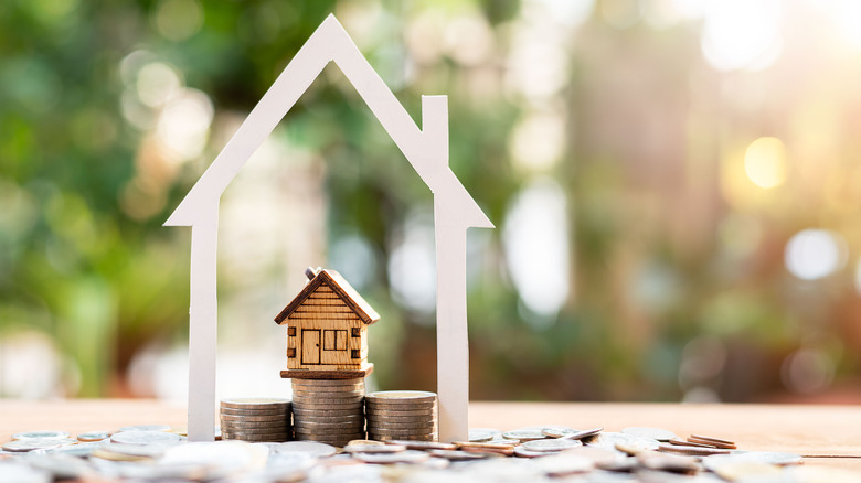 wooden house with money inside