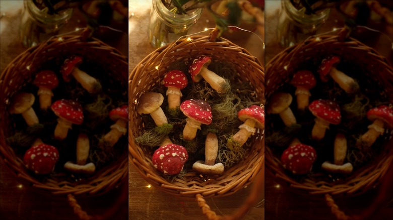 TikToker makes mushroom decor using toilet paper.