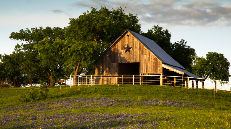 Barn star on a rural farm house