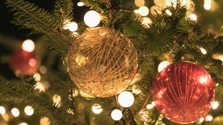 Kugel ornaments  on a Christmas tree