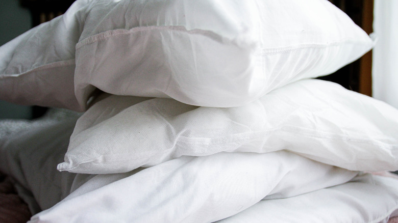 Pillows stacked up