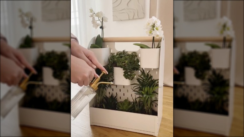 IKEA desk organizer styled as planter