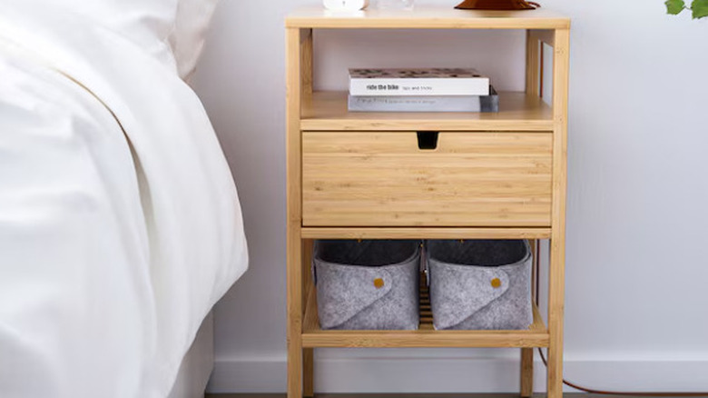 Light wood night stand with drawer