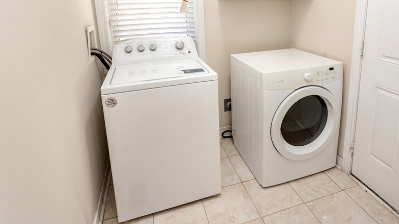 Simple laundry room with washer and dryer