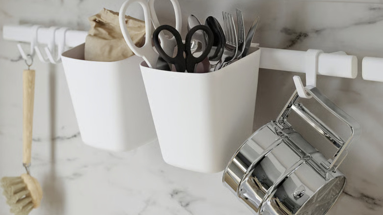 IKEA SUNNERSTA holding a variety of items including kitchen supplies