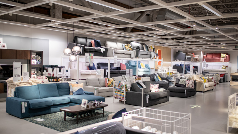 IKEA sofa and living room showcase area